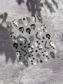 Detail of Halloween nail stickers with ghosts, black spiders, and spider web patterns - Embossed Style-Ghost Web Fluid (YT6744)