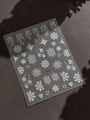 Weiße Nagelsticker mit Schneeflocken-Prägung und Sternmustern für Weihnachten, Modell YT6545 - Geprägt (YT6545)