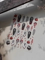 Halloween Nagelaufkleber YT6746 mit roten blutenden Geistern und bösen Kürbis-Motiven - 5D Geprägt Halloween (YT6746)