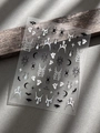 Halloween nail art sticker YT6743 with ghosts, spiders, and silver holographic webs - White Ghost Spider Web (YT6743)