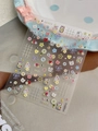 Self-adhesive embossed cartoon nail stickers with bear and button patterns in pastel colors - Silver Stamping Style (YT5989Si)