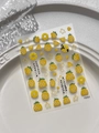 Geprägte gelbe Ananas-Nagelaufkleber mit grünen Blättern und Fruchtmustern, Modell YT6552 - 3D-Relief Ananas Stil (YT6552)