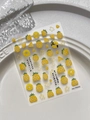 3D-geprägte Ananas-Nagelaufkleber mit lebendigem gelben Frucht- und Blumendesign - Gelee Muschel Licht Ananas Stil (YT6553Pro)