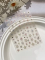 Floral and bow nail stickers YT6736 with gold metallic edges and colorful motifs - Gold Bronzing (YT6736Me)