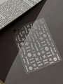 Silver metallic skull and crossbones nail art stickers for Halloween decoration - Hot Silver Style (YT6763Si) / Silver