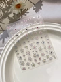 Floral gold-stamped nail stickers featuring daisies and bows in colorful minimalist style - Silver Bronzing (YT6737Si)