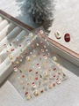Detailed view of Christmas nail stickers featuring Santa, reindeer and tree motifs - Shell Light YT6703Te