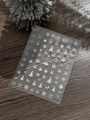 White 5D embossed Christmas nail stickers featuring snowflakes and gingerbread YT6580 - YT6580 White