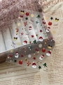 Christmas nail art stickers with Santa and snowman patterns on vintage background - Gold Foiled Style (YT6636Me)