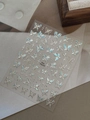 Detail shot of holographic butterfly and star nail stickers with metallic silver finish - Blue (YT6378)