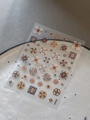 Detail view of Bohemian 3D relief nail stickers with geometric patterns YT6752 - Vintage Relief Mandala (YT6752)