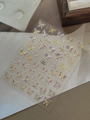 Detail of gold foil butterfly nail stickers with purple gradients on model YT6371 - Bronzing Starlight Film / Purple (YT6371)