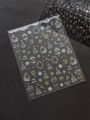 3D gold and silver Christmas nail art stickers with reindeer and snowflake patterns - Gold Bronzing YT6677