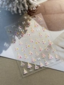 Detailed 5D embossed nail stickers featuring colorful Christmas trees and white bows - Relief Pink Christmas Tree (YT6570)