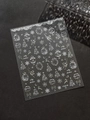 Silver 3D Christmas nail stickers with reindeer and snowflake patterns YT6678 Si - Silver Bronzing YT6678