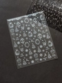 Holographic silver Christmas nail stickers with reindeer and snowflake patterns YT6679 - Holographic Silver YT6679