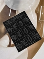 Detail view of Y2K style tribal nail art stickers with white geometric lines on black base - Cyber Tribal Lines (YT103)