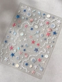 3D sea star and shell nail stickers YT5942 with iridescent pearlescent finish - 3D Stereo Ocean Elements (YT5942Te)