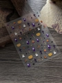 Halloween nail art stickers with pumpkin and grim reaper decals on vintage background - Embossed YT6759