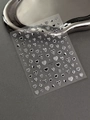 Self-adhesive silver heart nail art stickers in Y2K punk style with Love You text pattern - Silver Heart Style (YT6713Si)