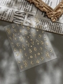 Detail view of 3D metallic sun and moon nail stickers with vintage gold relief texture - Gold Stamping Celestial Style (YT6823Me)