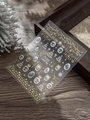 Detailansicht der goldenen Weihnachts-Nagelaufkleber mit Schneeflocken und Sternen - Heißprägung (YT6563Pro) / Gold Weiß
