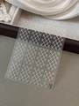 Elegant gold and white grid nail art stickers with metallic beads, style YT6008 - Gold White Grid Style (YT6008)
