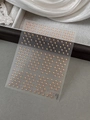 Minimalist red grid nail art stickers with gold bead accents, model YT6009 design - Gold Red Grid Style (YT6009)