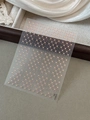 Pink checkered nail stickers with gold metallic beads, YT6010 luxury plaid design - Gold Pink Grid Style (YT6010)