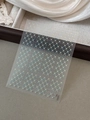 Stickers ongles quadrillage bleu avec points dorés sur film transparent, YT6011 - Style Grille Or Bleu (YT6011)