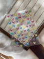Detailed shot of colorful jelly dopamine butterfly nail stickers Pro YT6775 with glitter effect - Colorful YT6775Pro