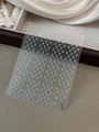 Autocollant à ongles à carreaux bleus avec perles argentées pour manucure de luxe - Style Grille Argent Bleu (YT6017)