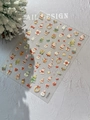 3D Christmas embossed nail art sticker YT6576 with Santa, snowman and festive tree - Santa Reindeer Bell Relief (YT6576)