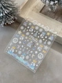Autocollants ongles Noël 5D avec flocons de neige et motifs de sapins dorés élégants - Style Bleu YT6527