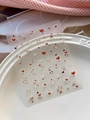Embossed heart nail art stickers with red and caramel patterns on adhesive sheet YT6503 - 3D Relief Vintage Color Heart Style (YT6503)