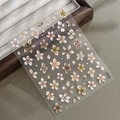 3D floral embossed nail art sticker featuring colorful flowers and leaves YT6525 - Maillard Tone Floral Style (YT6525)