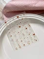 Relief heart nail stickers in white, brown and gold on transparent backing YT6504 - 3D Relief Brown Gold Heart Style (YT6504)