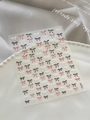 3D bow nail art stickers in black, white, and red on sheets, elegant relief style - Embossed Red Black White Style (YT6246)