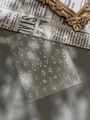 Golden celestial star and moon nail art stickers with vintage sun motifs on YT6823 sheet - Gold Bohemian Star Style (YT6823Me)