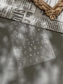 Silver metallic nail art stickers with celestial sun, moon, and star embossed patterns - Silver Bohemian Star Style (YT6824Si)
