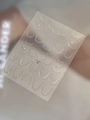 Self-adhesive nail sticker YT5251 with golden embossed beads and white curved lines - Gold (YT5251Me)