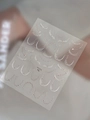 French style nail stickers with rose gold dots and white arc lines, model YT5253 - Rose Gold (YT5253Gg)