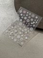 Sparkling white and purple snowflake nail stickers with rhinestones for winter manicure - Rose Colored Light Film (YT6632McS)