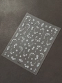 Elegant white snowflake nail stickers with fine dotted lines and French floral patterns - Silver Embossed Snowflake (YT6692Si)