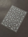 French manicure nail stickers featuring white snowflakes and iridescent pearl chain patterns - Starlight Iridescent Snowflake (YT6693Xg)