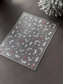5D embossed white snowflake nail art stickers with festive star patterns, style YT6694Hs - Red Matte Snowflake (YT6694Hs)