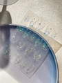 Holographic star and wave nail stickers YT5653Pro with laser finish on blue plate - Silver Green (YT5653Pro)