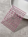 DIY nail art stickers with metallic pink-purple swirl patterns on a marble surface - Pink Spiral Pattern (YT6871Gd)