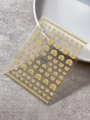 3D embossed gold jelly cream nail stickers with floral patterns and wavy line accents - Yellow Spiral Pattern (YT6872Gd)