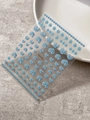 3D embossed nail art stickers with blue and white spiral textures in model YT6873Gd - Blue Spiral Pattern (YT6873Gd)